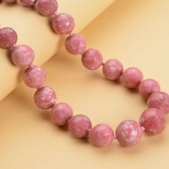 Thulite Beaded Necklace 20 inch - Picture 1 of 12